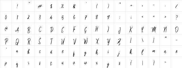 j Januari Awal Regular Character Map