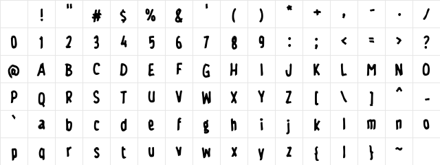j Jasuke Regular Character Map