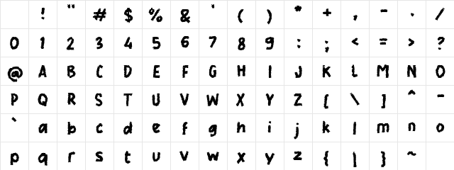j Jeda Regular Character Map