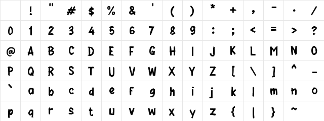 j Jerami Regular Character Map