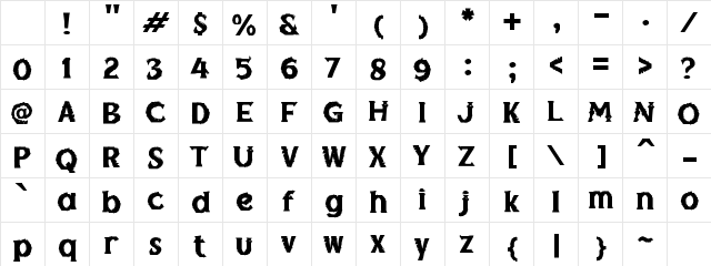 j Joneva Regular Character Map