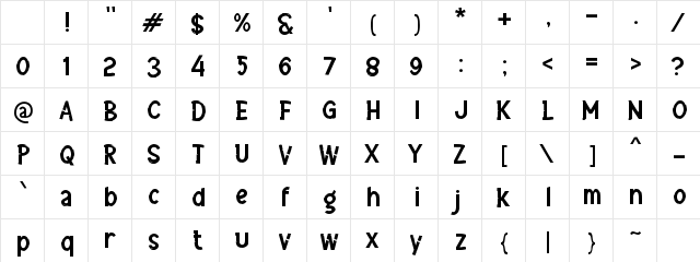 j Julukan Regular Character Map