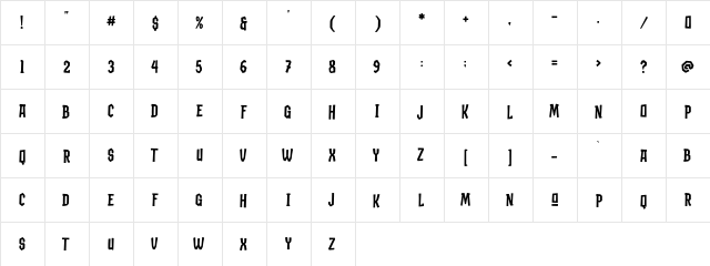Riot block Regular Character Map Riot block Regular Character Map