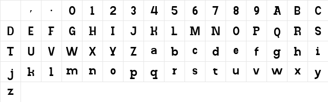 Rofane Mono SemBd Regular Character Map