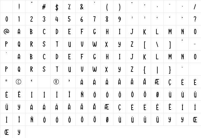 SNOWMI Regular Character Map SNOWMI Regular Character Map