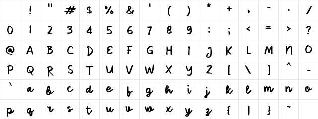Sabenya Regular Character Map