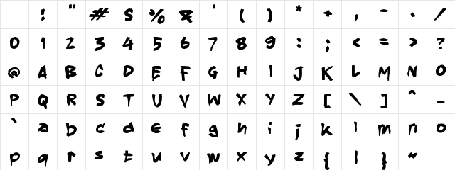 Sabstreet Regular Character Map