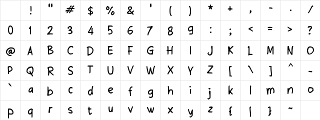 Sacomin Regular Character Map