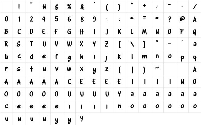 Shitake Regular Character Map Shitake Regular Character Map