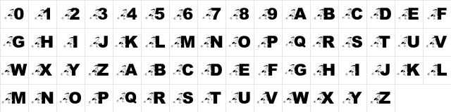 pf_arobic Regular Character Map