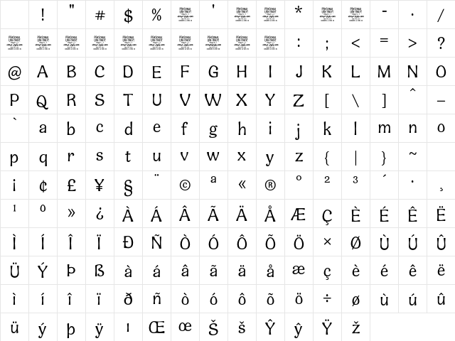 Triorange - Personal Use Regular Character Map Triorange - Personal Use Regular Character Map