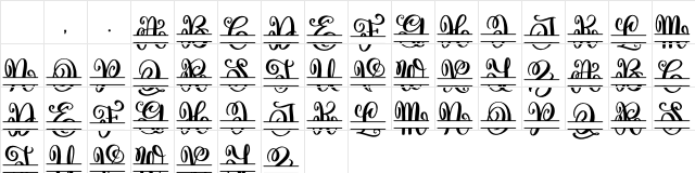 Vase Monogram Regular Character Map