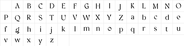 Vellumo Regular Character Map