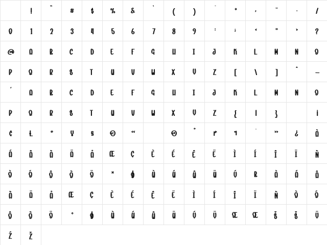 Winter Sunshine Regular Character Map
