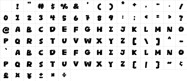 Winter Tosca Regular Character Map