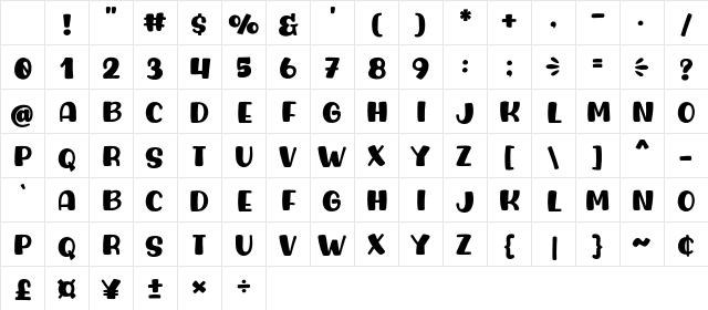 Yourpal Regular Character Map