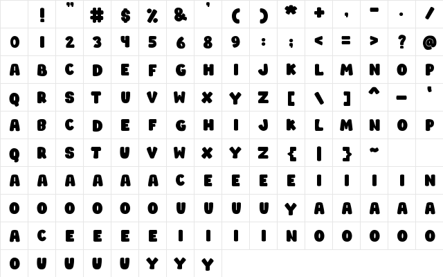 TEEBALD Regular Character Map