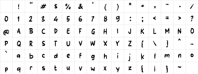 Tabient Regular Character Map