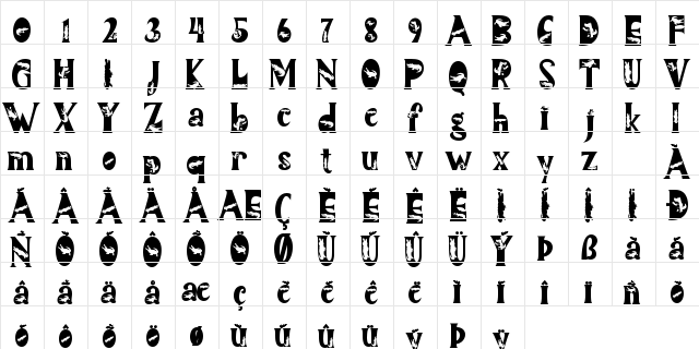 The Crocodile Regular Character Map The Crocodile Regular Character Map