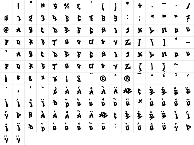 Track Junk Solid Character Map Track Junk Solid Character Map