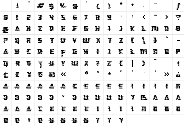 Turbo Type Three Regular Character Map Turbo Type Three Regular Character Map