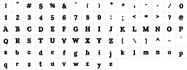 Union Rodeo Regular Character Map Union Rodeo Regular Character Map