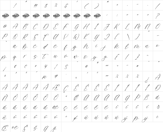 Valentina Goldwyn DEMO VERSION Italic Character Map Valentina Goldwyn DEMO VERSION Italic Character Map