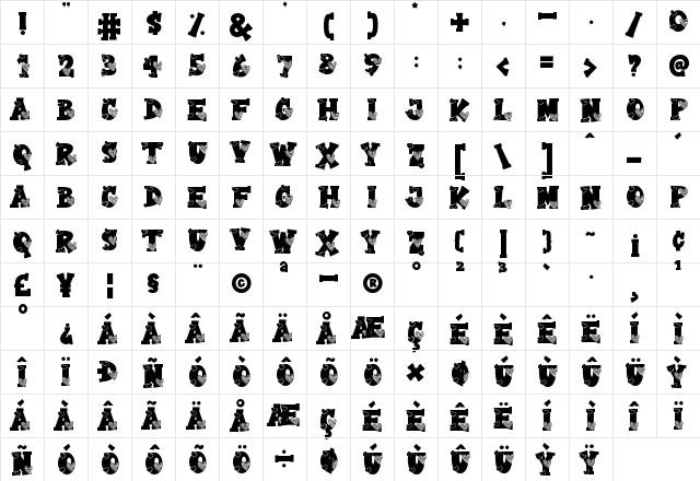 Valentine College Regular Character Map Valentine College Regular Character Map