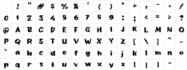 Vanasin Regular Character Map