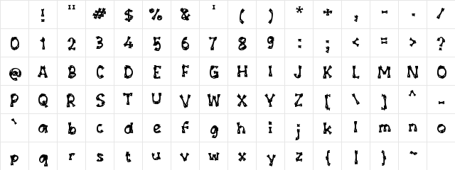 Wadoh Regular Character Map