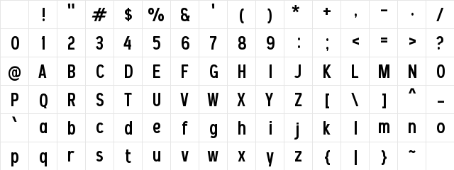 Wan 2345 Regular Character Map