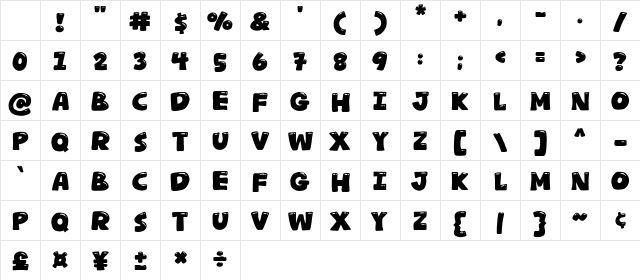 Winter Tosca Regular Character Map