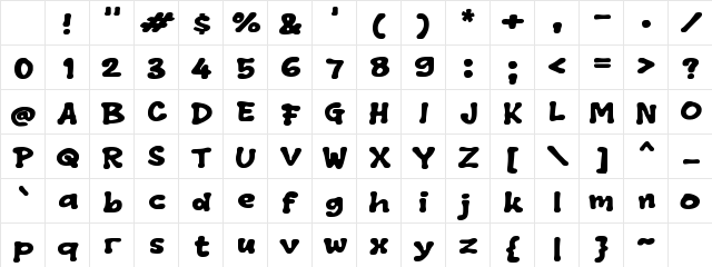 Xacutea Regular Character Map