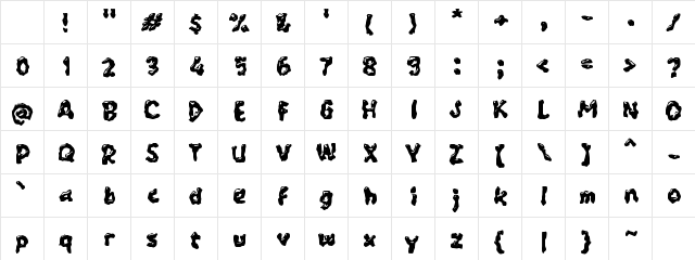 Yabalio Regular Character Map