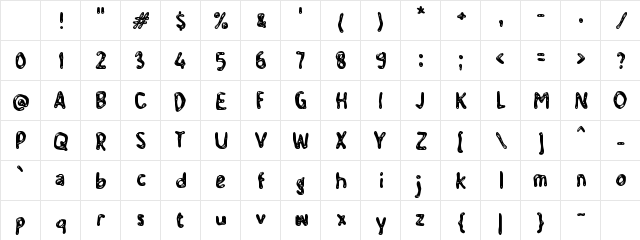 Yabasah Regular Character Map