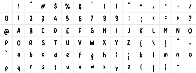 Yabemoz Regular Character Map