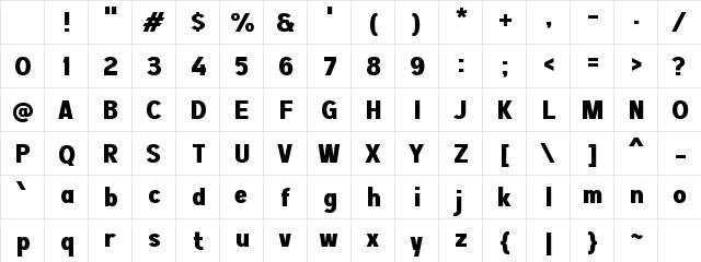 Yaberes Sans Regular Character Map Yaberes Sans Regular Character Map