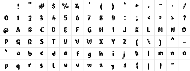 Yableton Regular Character Map Yableton Regular Character Map