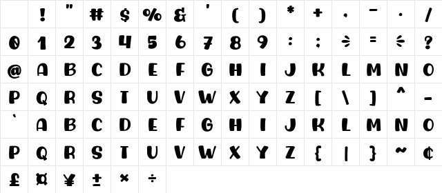Yourpal Regular Character Map