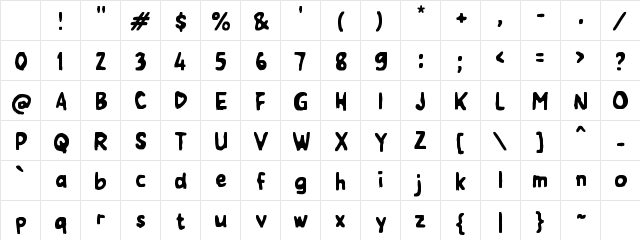 Zabdone Regular Character Map
