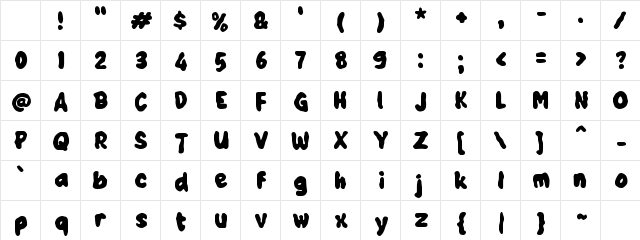 Zabingon Regular Character Map Zabingon Regular Character Map