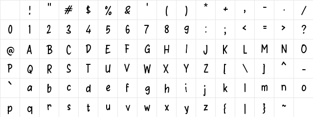 Zabonkaz Regular Character Map Zabonkaz Regular Character Map
