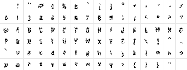 Zabrozen Regular Character Map Zabrozen Regular Character Map