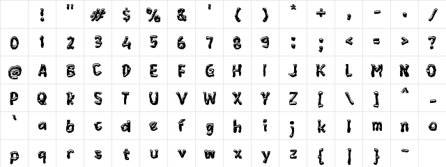 Zabulen Regular Character Map Zabulen Regular Character Map