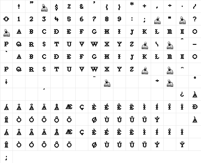 Vuelta De Campana Regular Character Map