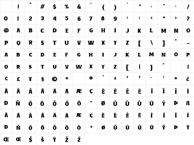 Cracked Concrete Bold Display Rough Regular Character Map