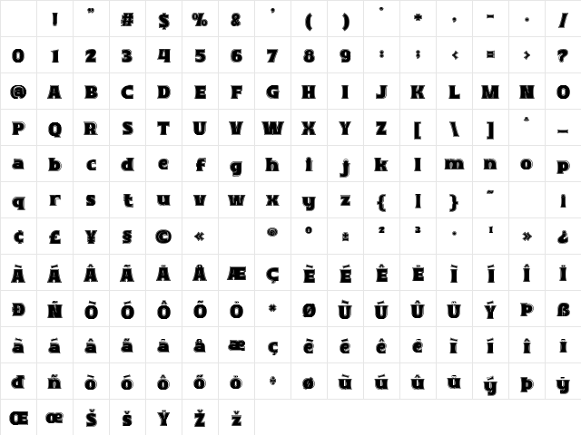 Stepon Outline Regular Character Map Stepon Outline Regular Character Map