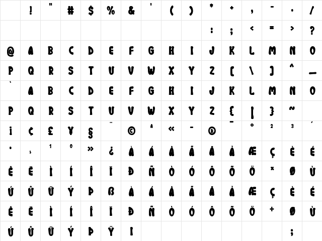 Chilling Pumpkin Regular Character Map Chilling Pumpkin Regular Character Map