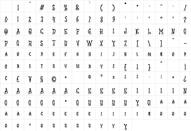 Ghostly Guffaws Pumpkin Regular Character Map Ghostly Guffaws Pumpkin Regular Character Map