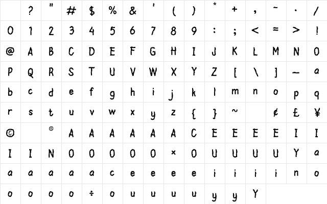 Metal Old Regular Character Map Metal Old Regular Character Map